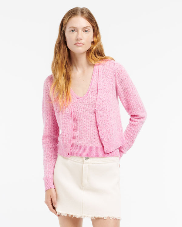 Barrie Mini-jupe Denim à Franges En Cachemire Et Coton