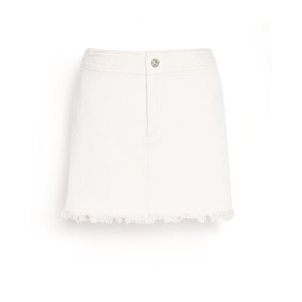 barrie Mini-jupe Denim à franges en cachemire et coton
