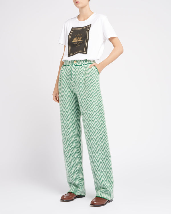 Barrie Pantalon De Tailleur En Cachemire Laine Et Soie à Motif Chevron