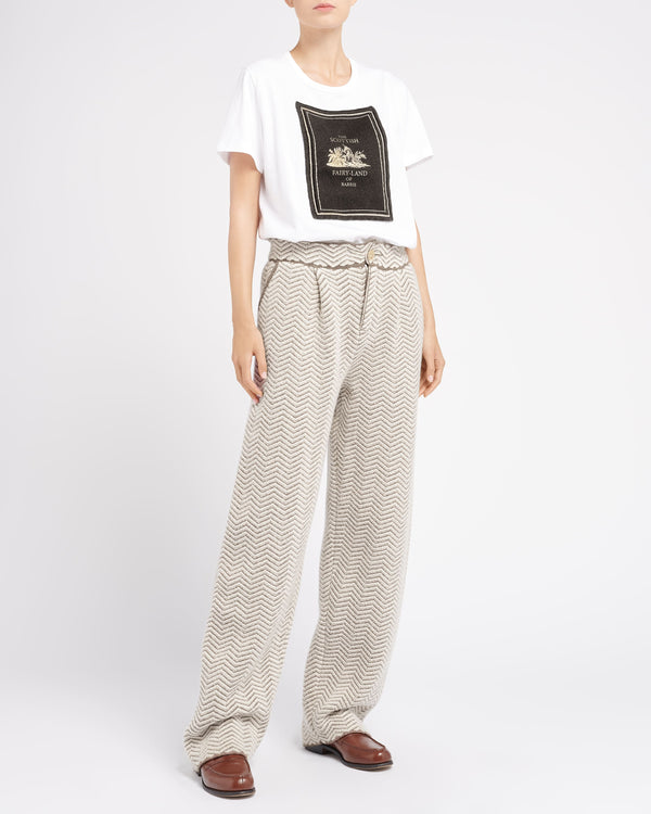 Barrie Pantalon De Tailleur En Cachemire Laine Et Soie à Motif Chevron