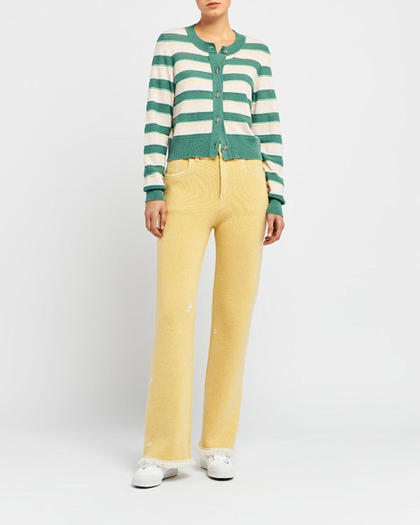 Barrie Pantalon Denim à Franges En Cachemire Et Coton