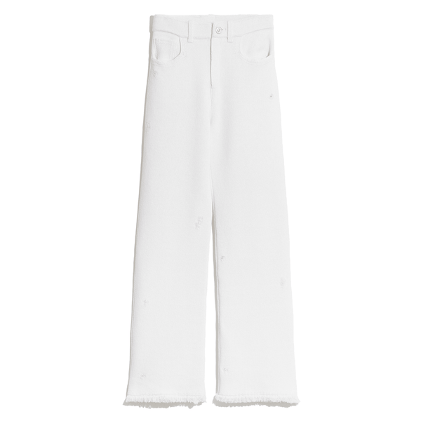 barrie Pantalon Denim à franges en cachemire et coton