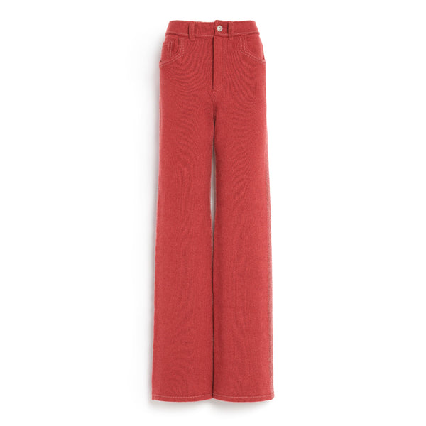 barrie Pantalon Denim patchwork en cachemire et coton