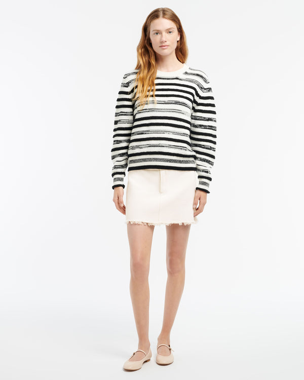 Barrie Pull Col Rond En Cachemire Et Coton à Rayures