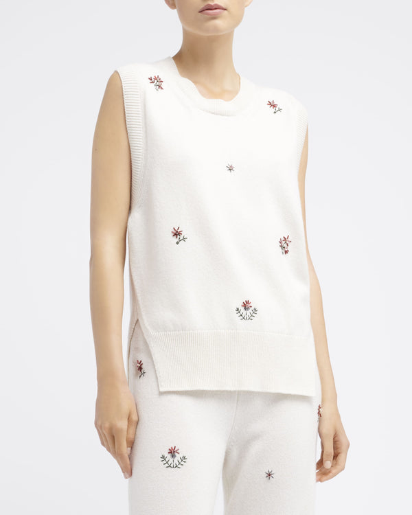 Barrie Pull Iconique Sans Manches En Cachemire Brodé