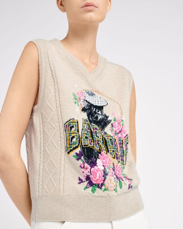 Barrie Pull Sans Manches En Cachemire à Motif "Scottie"