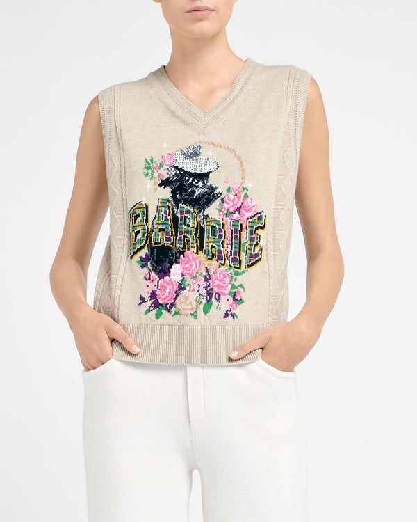 Barrie Pull Sans Manches En Cachemire à Motif "Scottie"