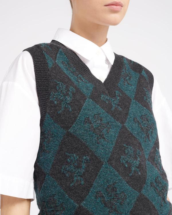 Barrie Pull Sans Manches En Cachemire Et Laine à Motif Licorne