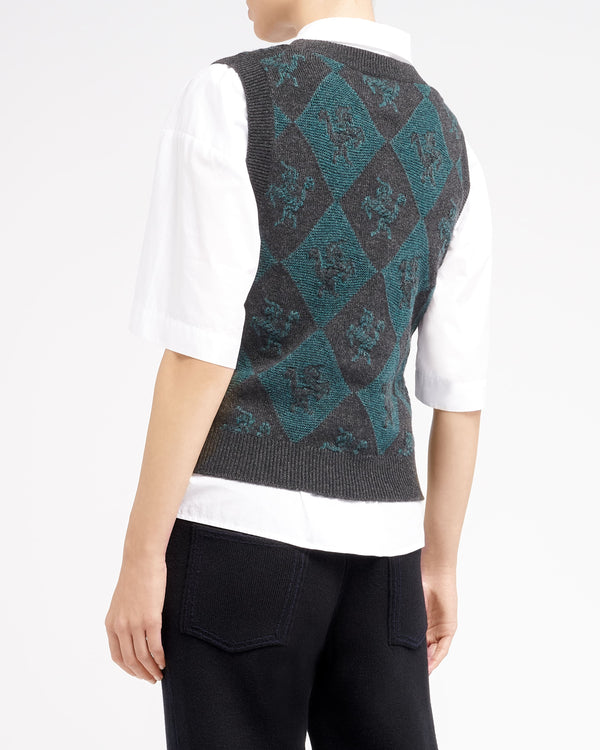 Barrie Pull Sans Manches En Cachemire Et Laine à Motif Licorne