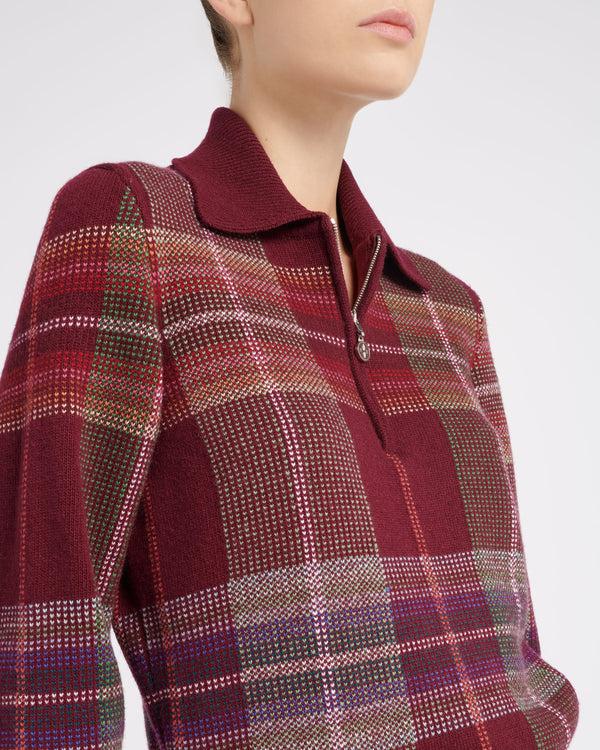 Barrie Pull Zippé En Cachemire Et Laine à Motif Tartan