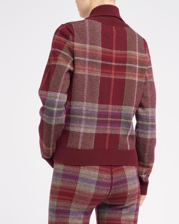 Barrie Pull Zippé En Cachemire Et Laine à Motif Tartan