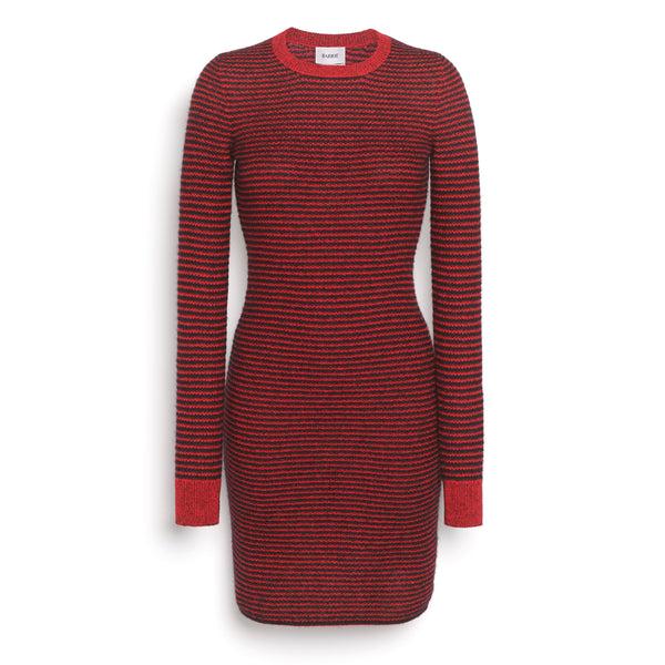 barrie Robe courte rayée en cachemire alpaga et soie