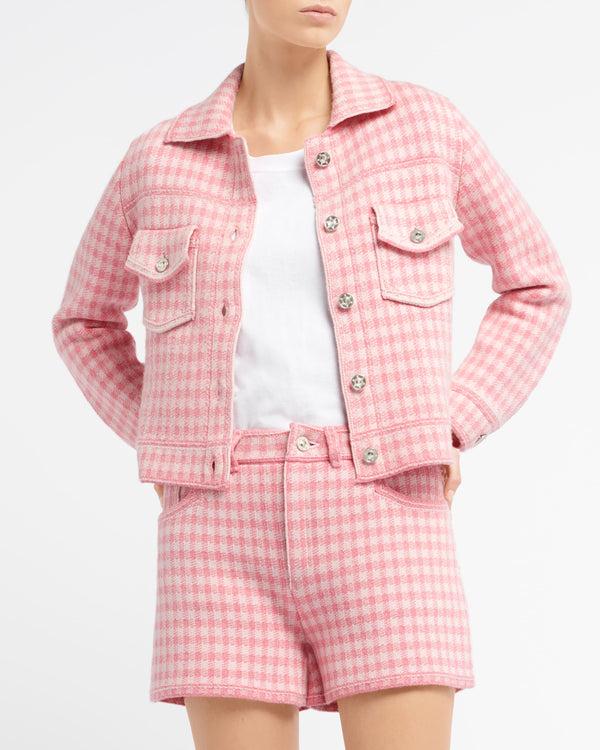 Barrie Short Denim En Cachemire Et Coton à Motif Vichy
