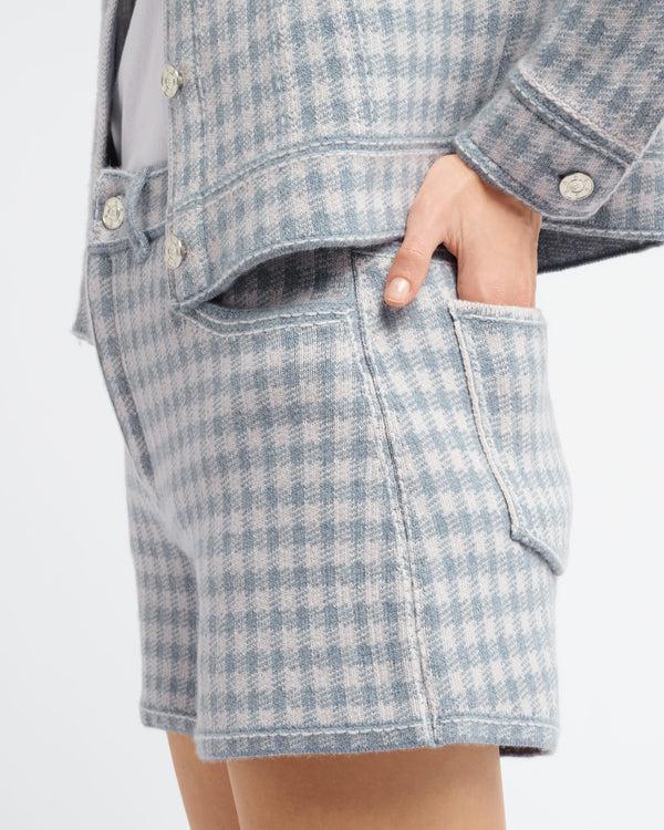 Barrie Short Denim En Cachemire Et Coton à Motif Vichy