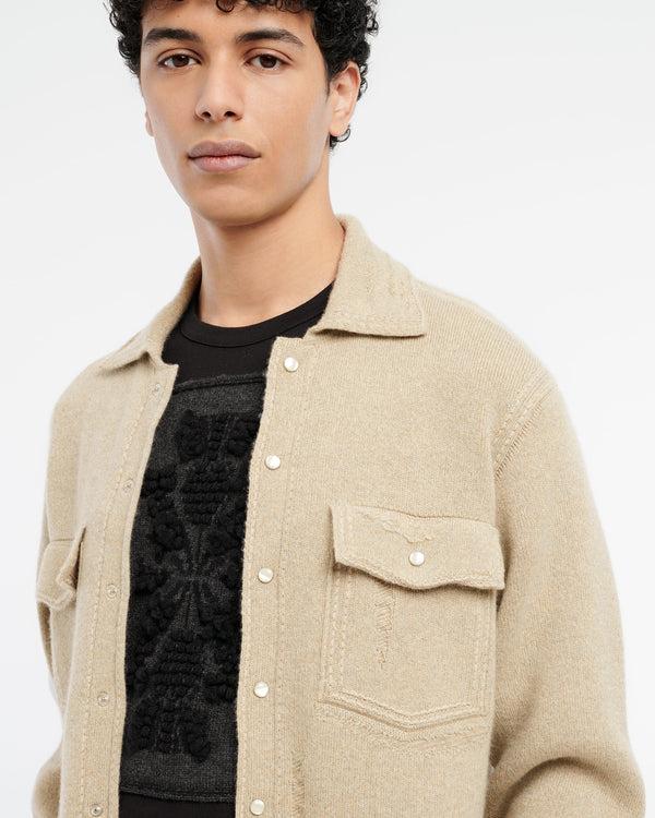 Barrie Surchemise Denim Patchwork En Cachemire Et Coton