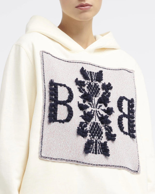 Barrie Sweatshirt à Capuche En Coton Avec Patch Logo Barrie En Cachemire