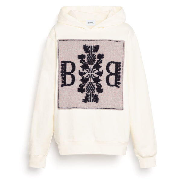 barrie Sweatshirt à capuche en coton avec patch logo Barrie en cachemire