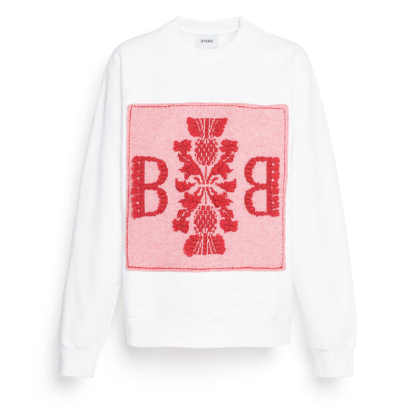 barrie Sweatshirt en coton avec patch logo Barrie en cachemire