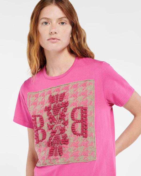 Barrie T-Shirt Avec Patch à Motif Pied-de-poule Et Logo B En Cachemire