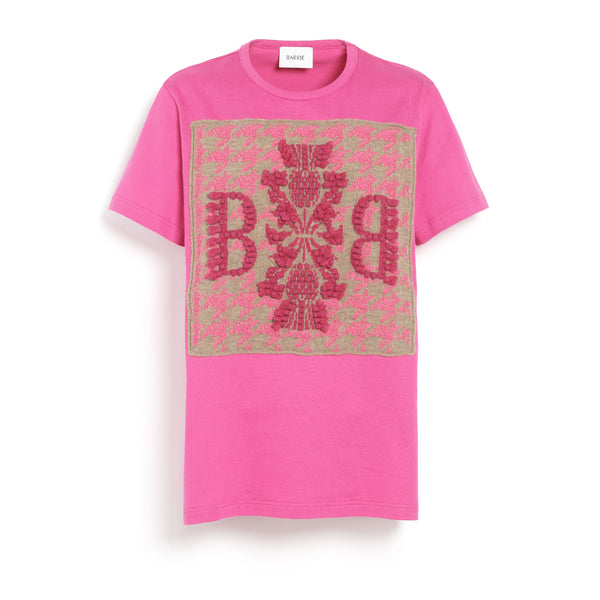 Barrie T-Shirt Avec Patch à Motif Pied-de-poule Et Logo B En Cachemire