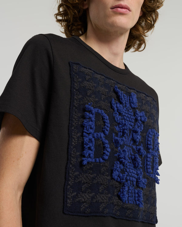 Barrie T-Shirt Avec Patch à Motif Pied-de-poule Et Logo B En Cachemire