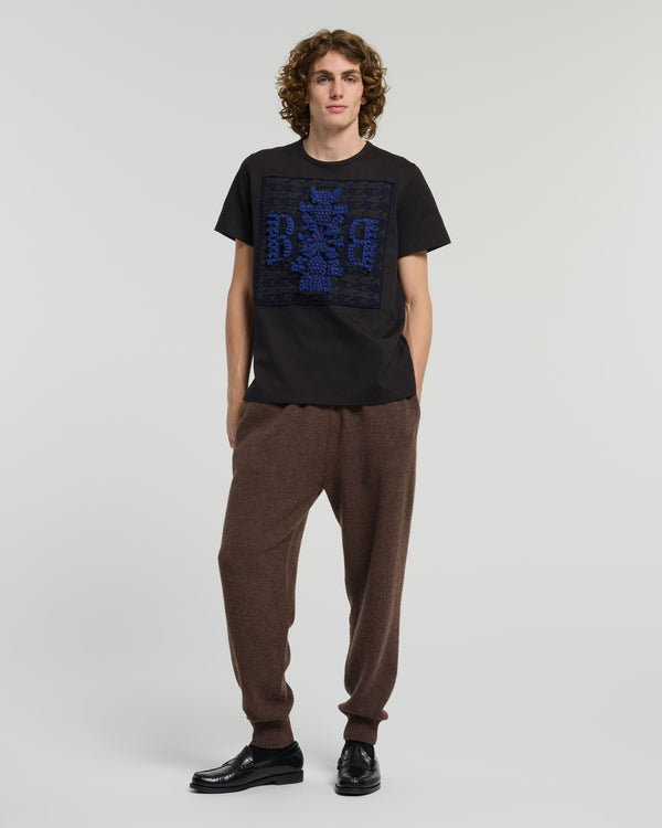 Barrie T-Shirt Avec Patch à Motif Pied-de-poule Et Logo B En Cachemire