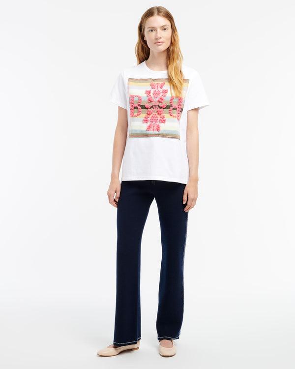 Barrie T-shirt Avec Patch Logo B à Rayures En Cachemire