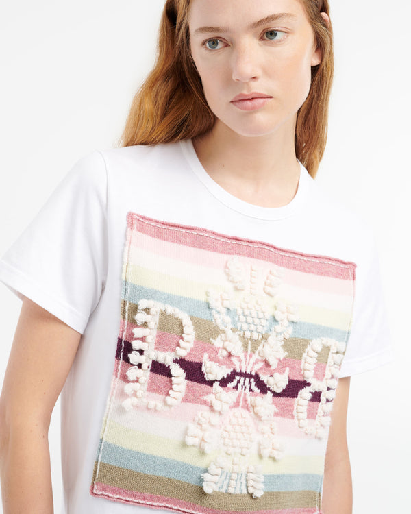 Barrie T-shirt Avec Patch Logo B à Rayures En Cachemire