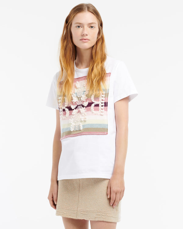 Barrie T-shirt Avec Patch Logo B à Rayures En Cachemire