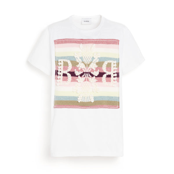 barrie T-shirt avec patch logo B à rayures en cachemire