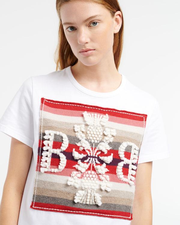 Barrie T-shirt Avec Patch Logo B à Rayures En Cachemire