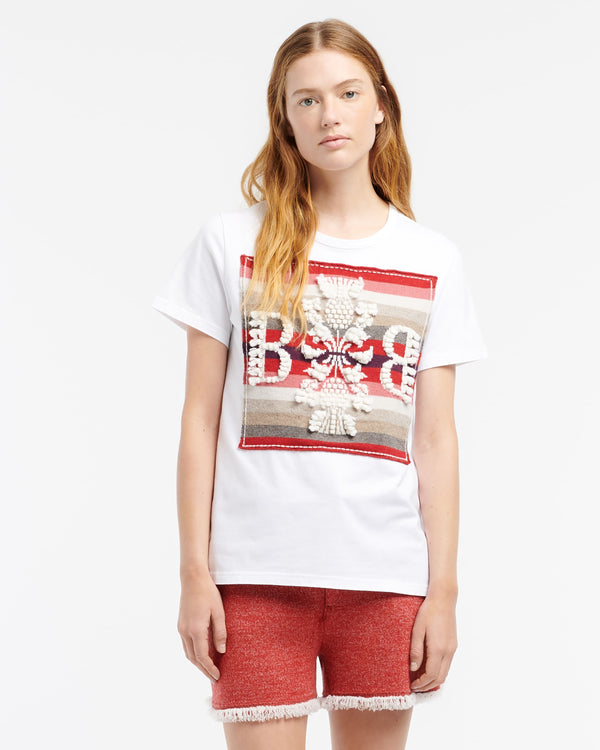 Barrie T-shirt Avec Patch Logo B à Rayures En Cachemire