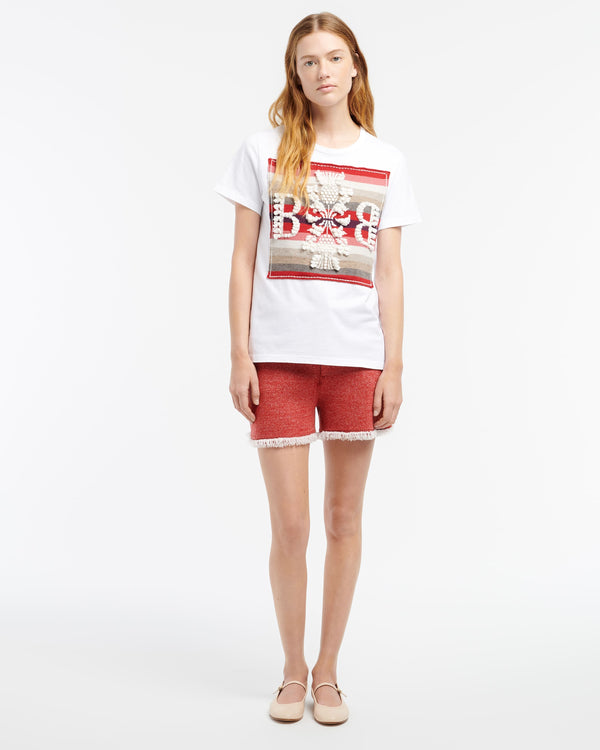 Barrie T-shirt Avec Patch Logo B à Rayures En Cachemire