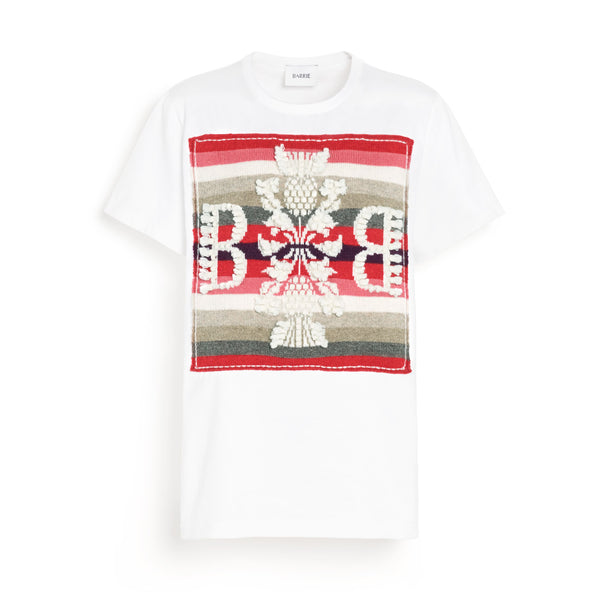 barrie T-shirt avec patch logo B à rayures en cachemire