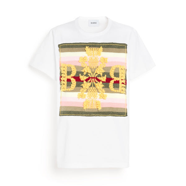 barrie T-shirt avec patch logo B à rayures en cachemire
