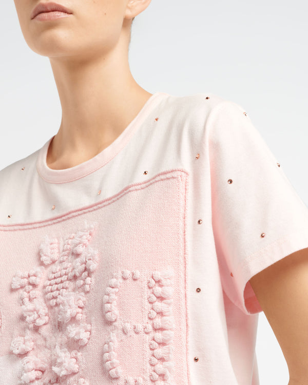 Barrie T-Shirt Strassé Avec Patch Logo B En Cachemire