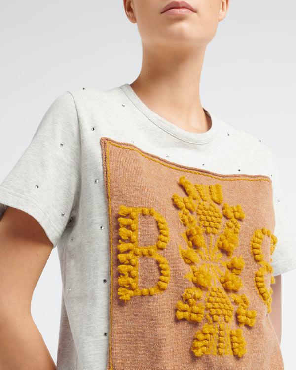Barrie T-Shirt Strassé Avec Patch Logo B En Cachemire