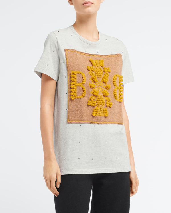 Barrie T-Shirt Strassé Avec Patch Logo B En Cachemire
