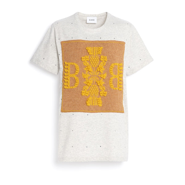 barrie T-Shirt strassé avec patch logo B en cachemire