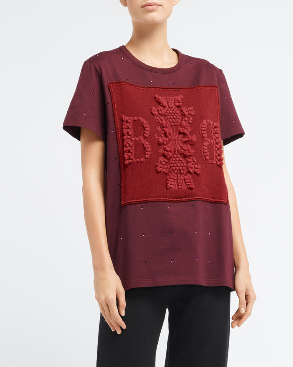 Barrie T-Shirt Strassé Avec Patch Logo B En Cachemire