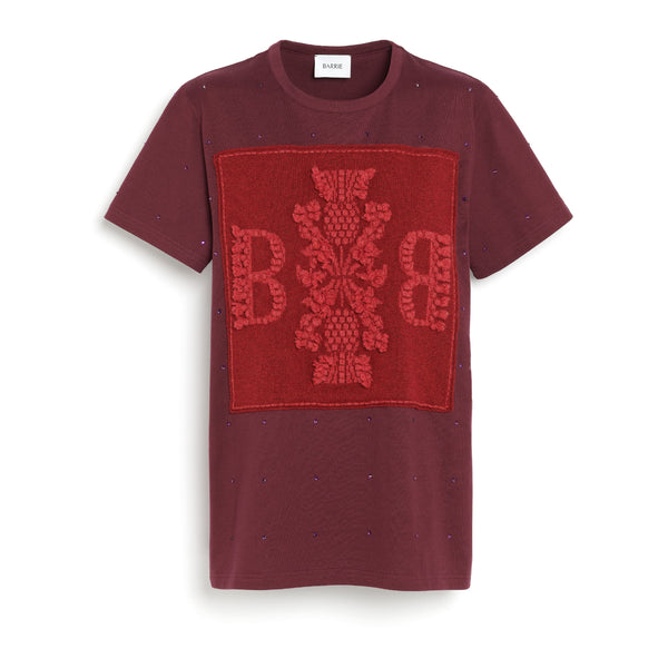 barrie T-Shirt strassé avec patch logo B en cachemire