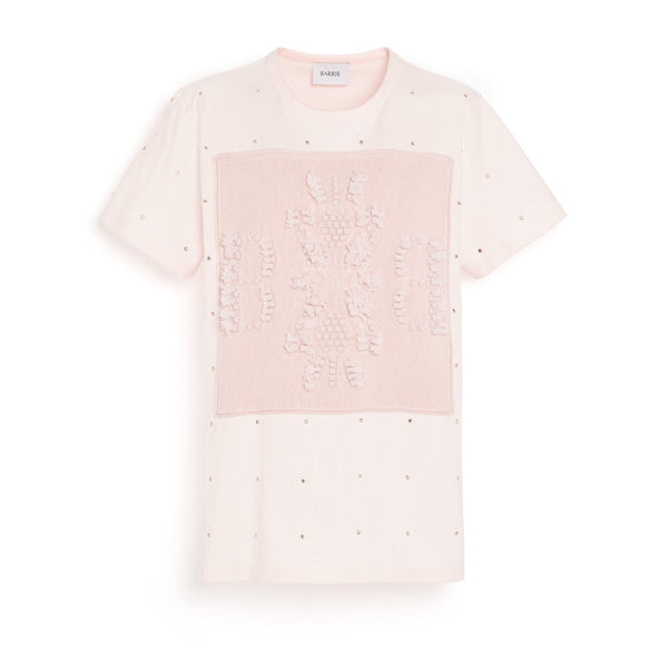 barrie T-Shirt strassé avec patch logo B en cachemire