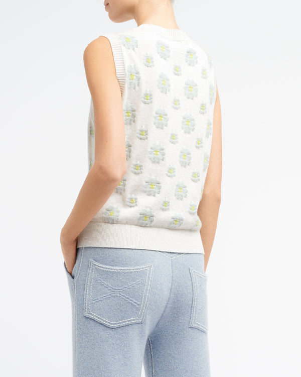 Barrie Top En Cachemire Et Coton à Motif Coquelicot