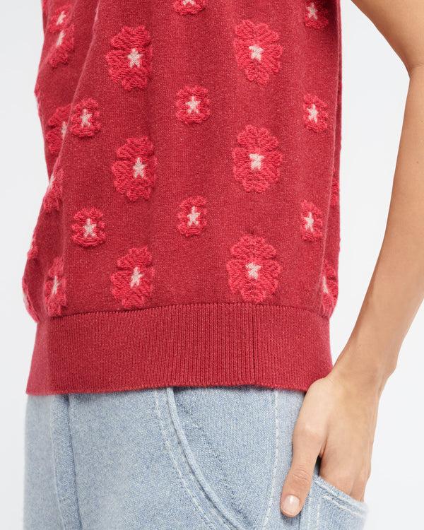 Barrie Top En Cachemire Et Coton à Motif Coquelicot