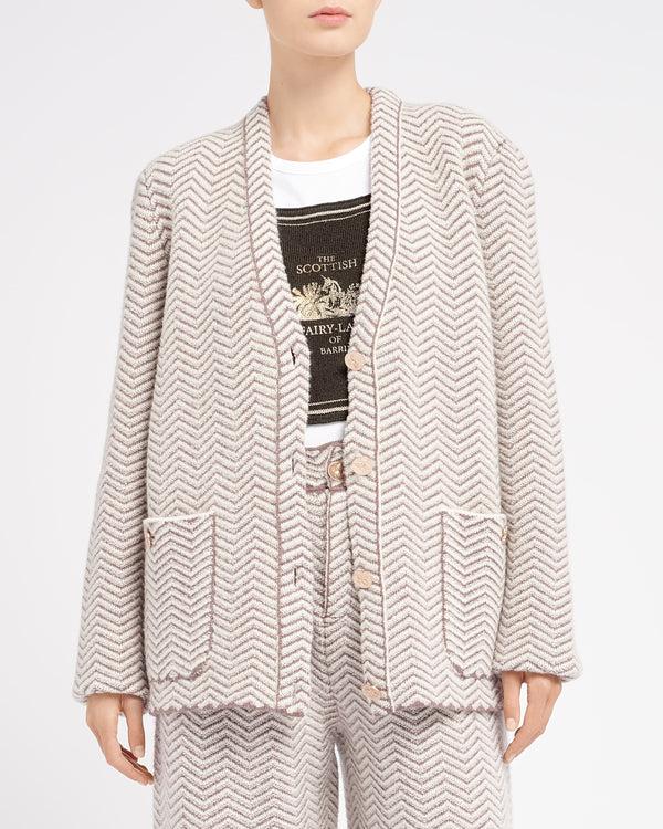 Barrie Veste De Tailleur En Cachemire Laine Et Soie à Motif Chevron