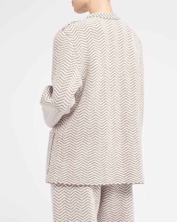 Barrie Veste De Tailleur En Cachemire Laine Et Soie à Motif Chevron