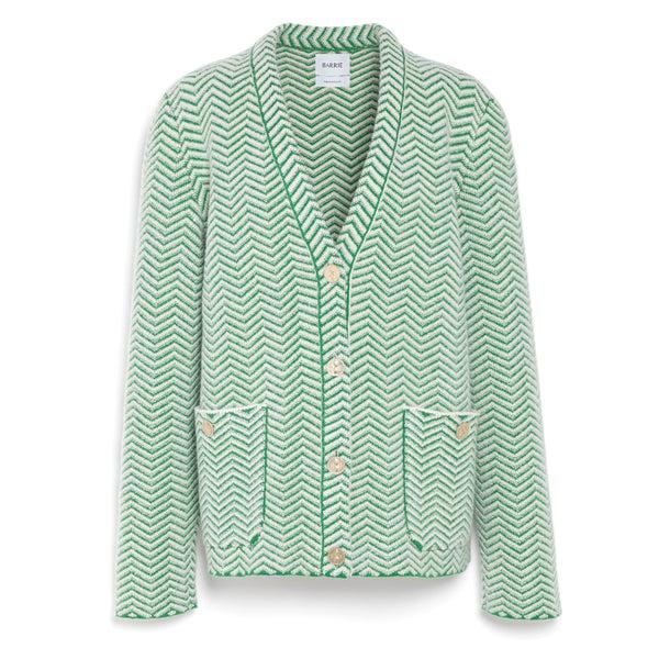 barrie Veste de tailleur en cachemire laine et soie à motif chevron