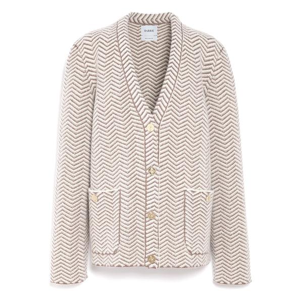barrie Veste de tailleur en cachemire laine et soie à motif chevron