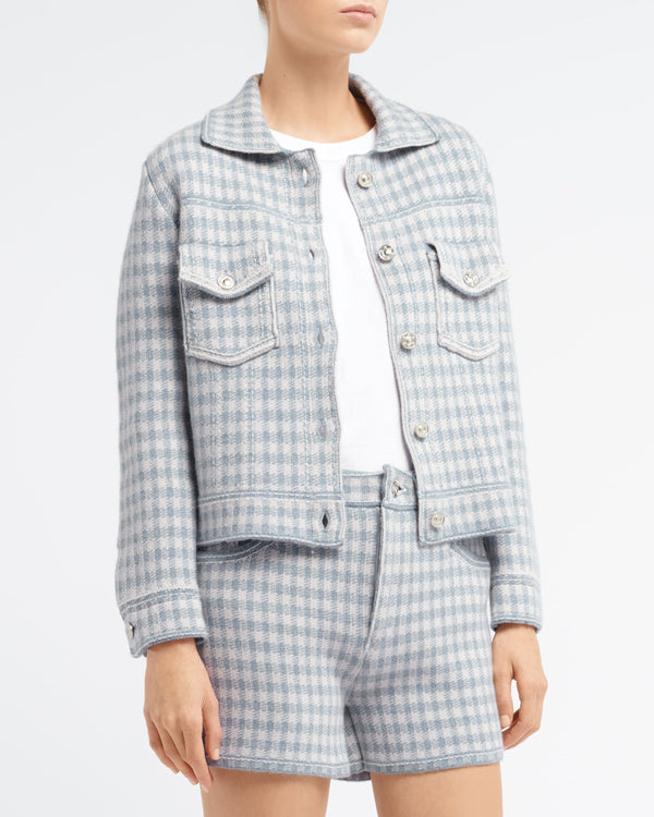 Barrie Veste Denim Ajustée En Cachemire Et Coton à Motif Vichy