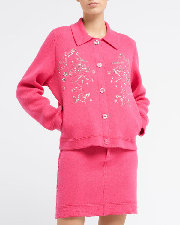 Barrie Veste Denim En Cachemire Et Coton à Broderies